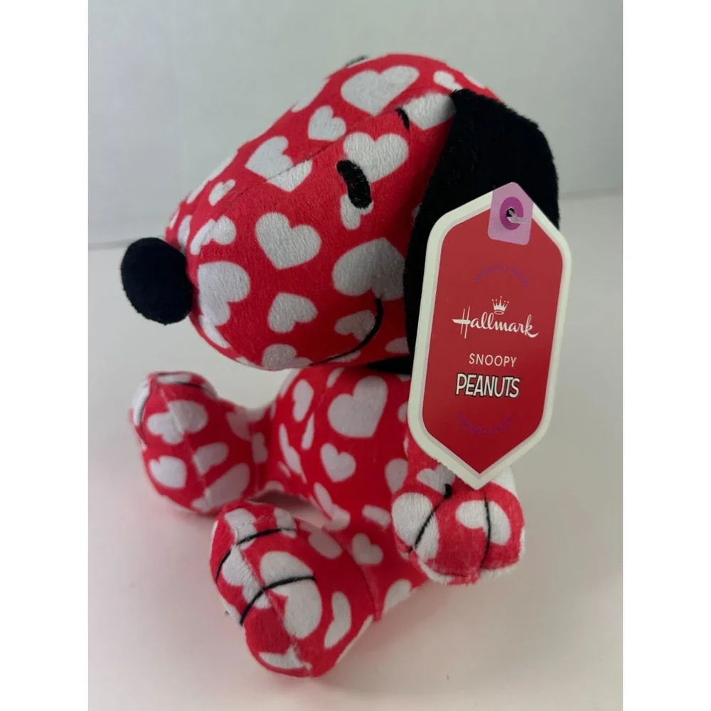 Hallmark Peanuts Snoopy Valentines Hearts Pattern Small 6" Plush NEW with TAG - Picture 5 of 5